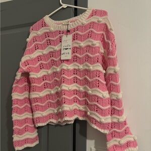 BiBi Pink and White Women's Sweater - Sample Piece